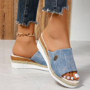 Marina Beckett | Woven Espadrille Wedge Sandals For Women