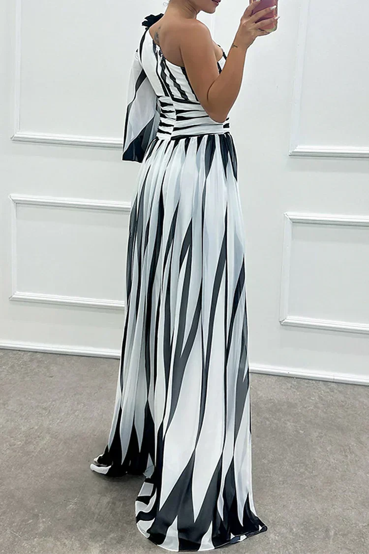 Phoebe Larkin | Striped One-Shoulder Maxi Dress For Women