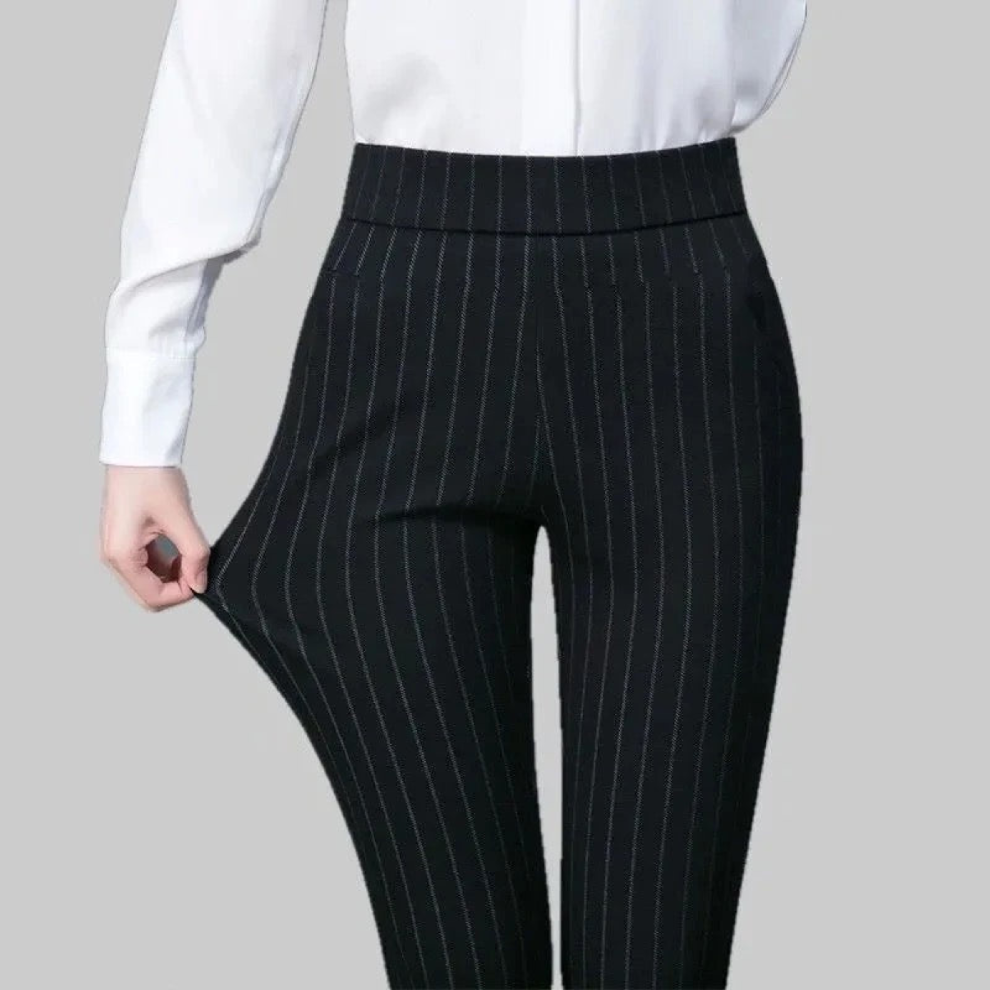 Olivia Evans | High-Waist Stretch Tapered Trousers For Women