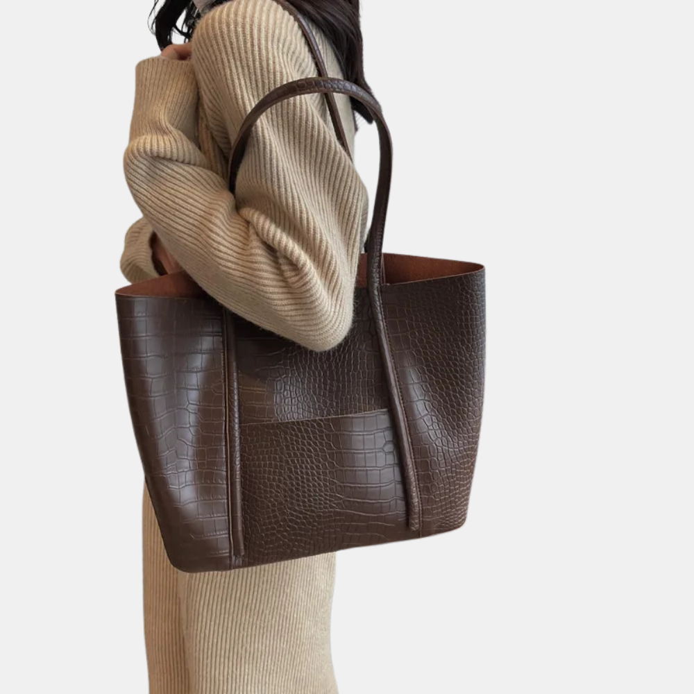 Harper Donnelly | Croc-Effect Leather Tote Bag For Women