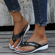 Ashleigh Cooper | Comfort Wedge Flip Flop Sandals For Women