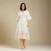 Arielle Kensington | Bohemian Midi Dress With Luxe Tassel Tie Detail For Women