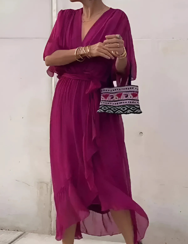 Seraphina Laurent | Elegant Wrap Maxi Dress For Women
