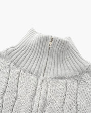 Francesco Bellandi | Cable Knit Half-Zip Sweater with Classic Texture For Men