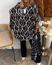 Genevieve Ashworth | Geometric Print V-Neck Blouse For Women