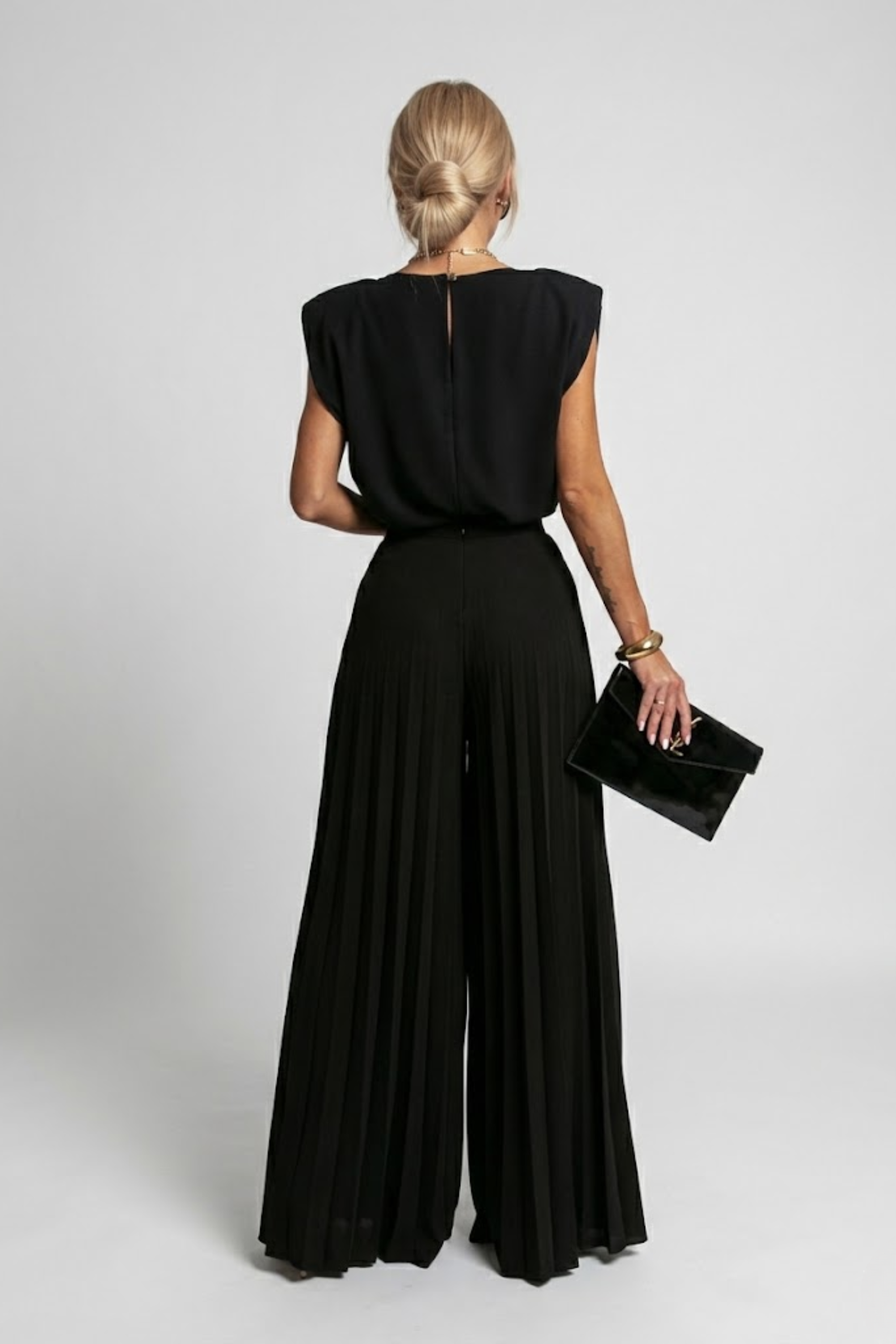 Celeste Whitmore | Pleated Wide-Leg Two-Piece Set For Women