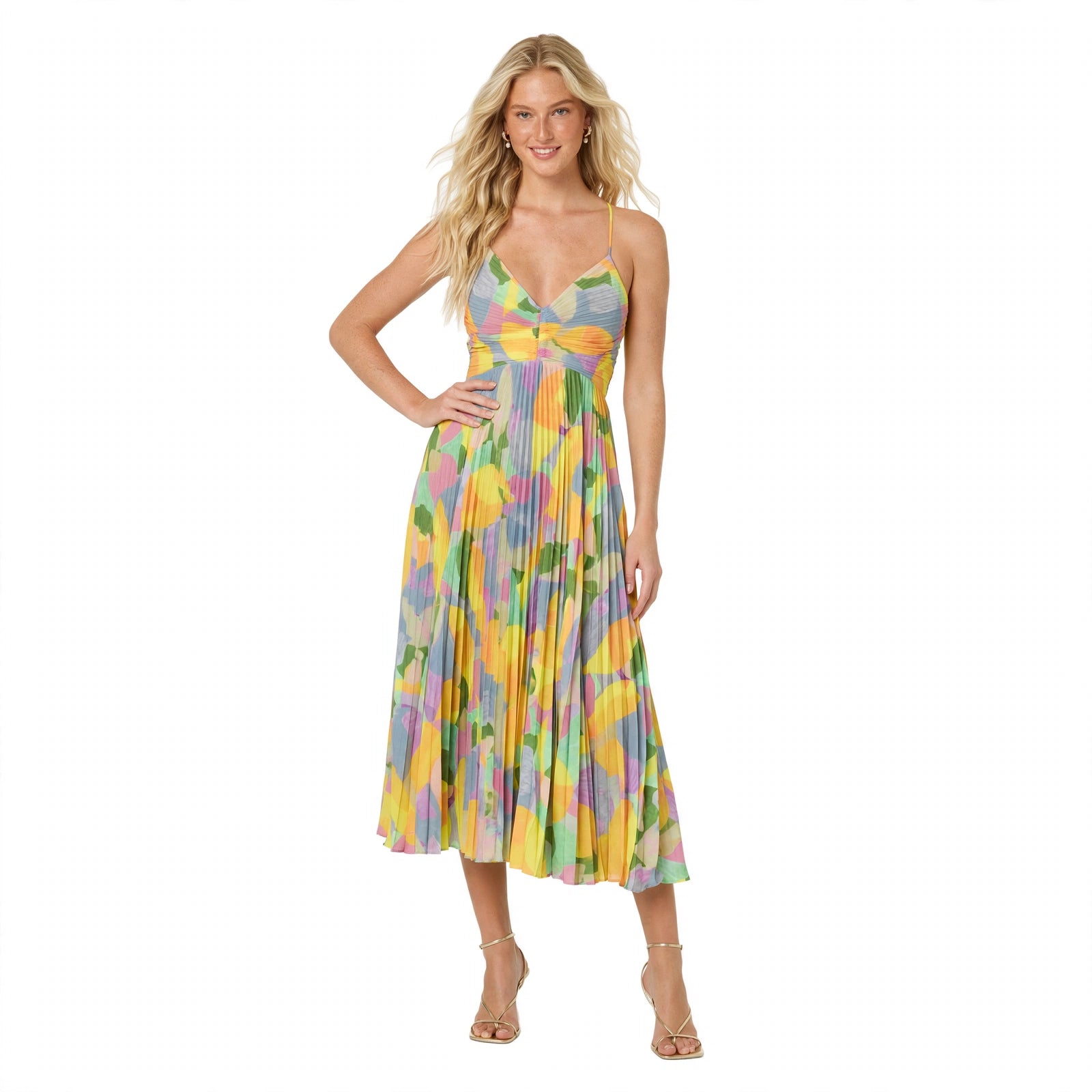 Amelia Sheppard | Pleated Floral Summer Dress For Women