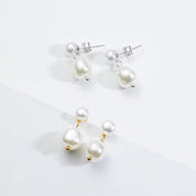 Sterling Silver Double Pearl Earrings
