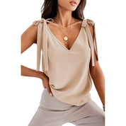 Freya Bennett | Bowknot Tie-Up V-Neck Cami Top For Women