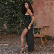 Adelaide Cross | Formal Ruffle Maxi Dress For Women
