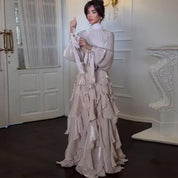 Mia Cooper | Elegant Ruffled Maxi Races Dress For Women