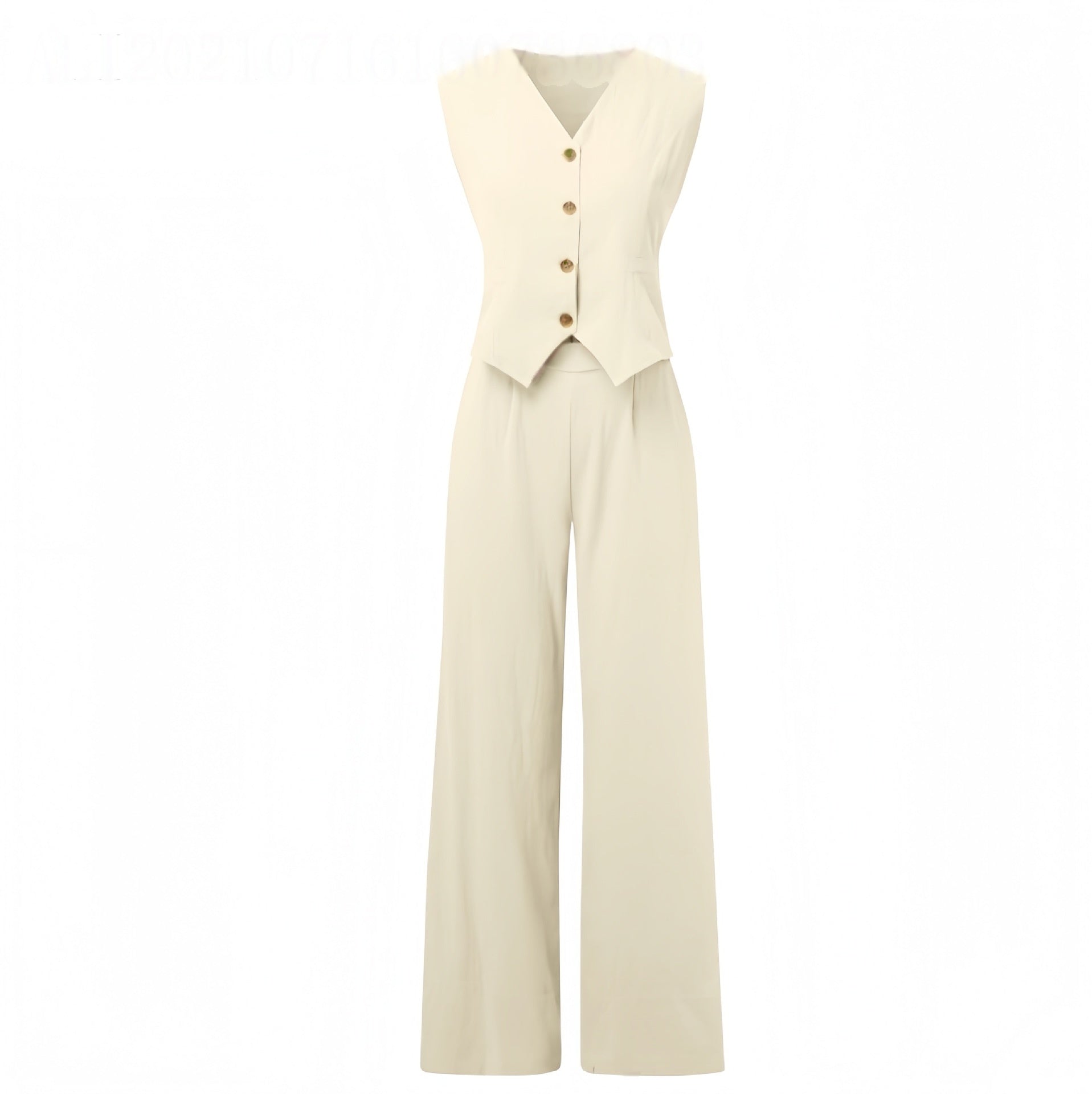 Emma Sheridan | Linen Vest & Wide-Leg Pants Set For Women