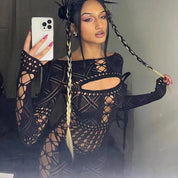 Lily Wilson | Sheer Hollow-Out Jumpsuit For Women