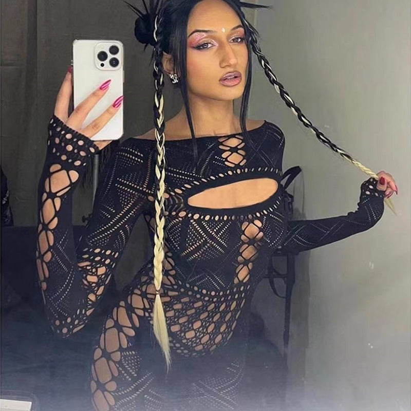 Lily Wilson | Sheer Hollow-Out Jumpsuit For Women