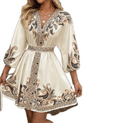 Poppy Sinclair | Paisley Print V-Neck Midi Dress For Women