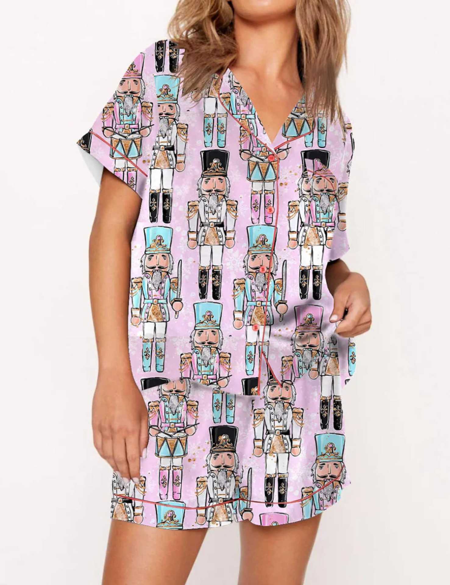 Tinsel Town | Black Candy Cane Print Christmas Pyjamas For Women