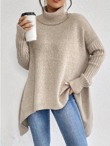 Phoebe Martin | Oversized Turtleneck Knit Sweater For Women