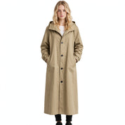Paola Glenelg | Beige Long Hooded Raincoat For Women