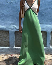 Rosalind Hawke | Maxi Dress With Colorblock V-Neck For Women