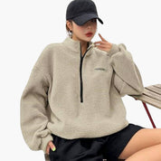 Elena Rousseau | Luxury Fleece Half-Zip Sweatshirt For Women