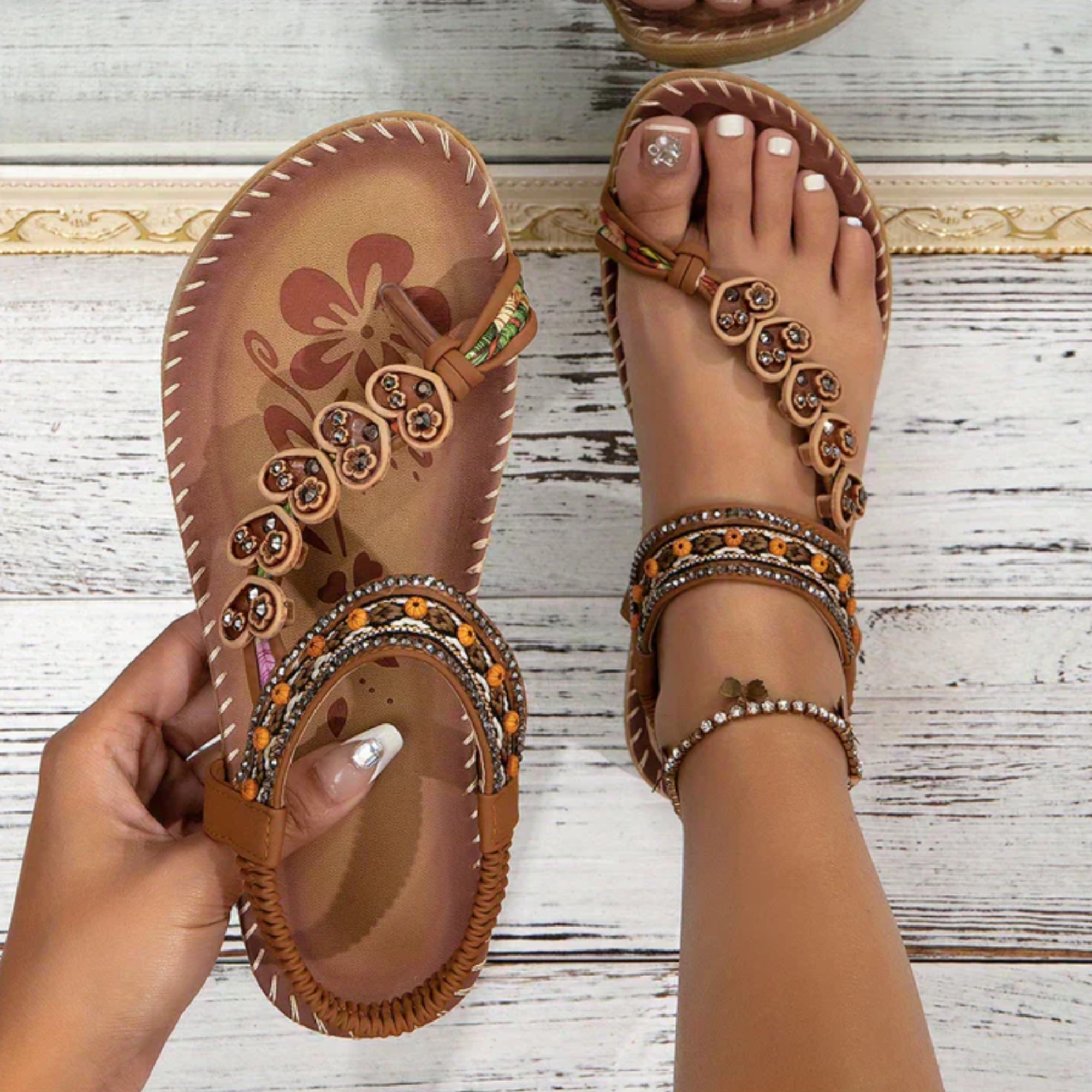 Bonnie Fairweather | Boho Beaded Sandals For Women
