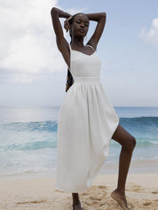 Mia Williams | Cotton V-Neck Midi Dress For Women