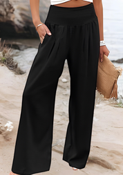 Evie Thornton | Linen Wide-Leg Beach Pants For Women