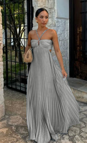 Lily Crompton | Pleated Halter Maxi Dress For Women