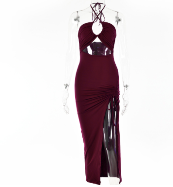 Brooke Stewart | Halterneck Split Maxi Dress For Women