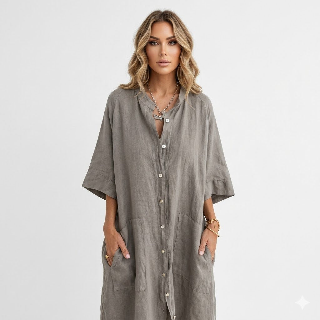 Valerie Moreau | Boho Shirt Maxi Dress For Women