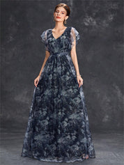 Isabella Reeves | Floral Graduation Dress With Tulle Overlay For Women