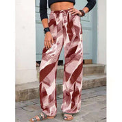 Courtney Blake | Leaf Print Wide Leg Beach Trousers For Women