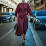Adriana Henford | Black Batwing Sleeve Long Dress For Women
