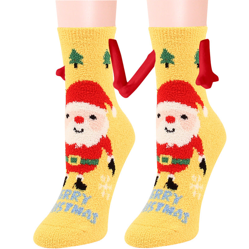 Ember | Red Santa Magnetic Christmas Socks Unisex & Couples