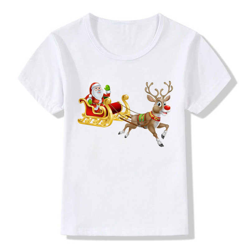Merry Ember | White Santa Reindeer Christmas T-Shirt Unisex