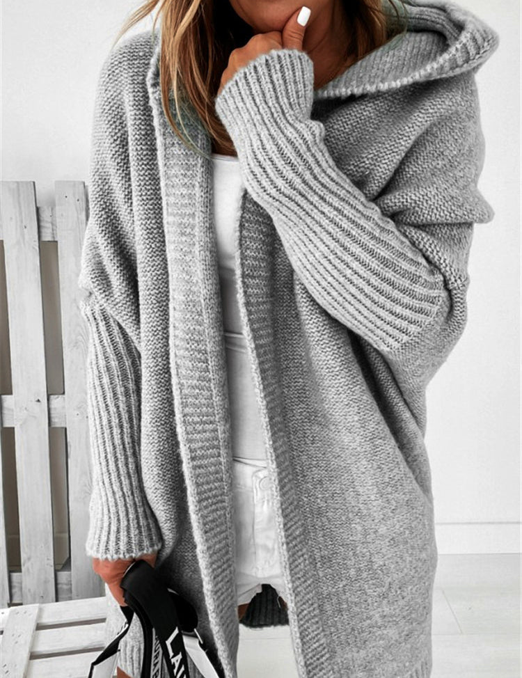 Elise Thornton | Oversized Hooded Knit Cardigan For Women