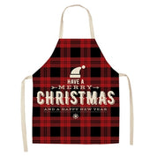 Chestnut | Red Tartan Script Print Christmas Apron Unisex