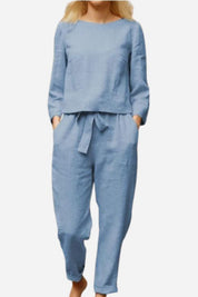 Brooke Patterson | Linen Two-Piece Lounge Set For Women