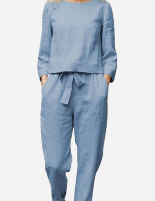 Brooke Patterson | Linen Two-Piece Lounge Set For Women