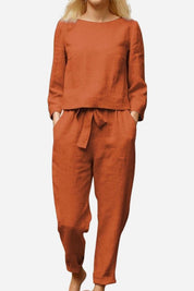 Brooke Patterson | Linen Two-Piece Lounge Set For Women