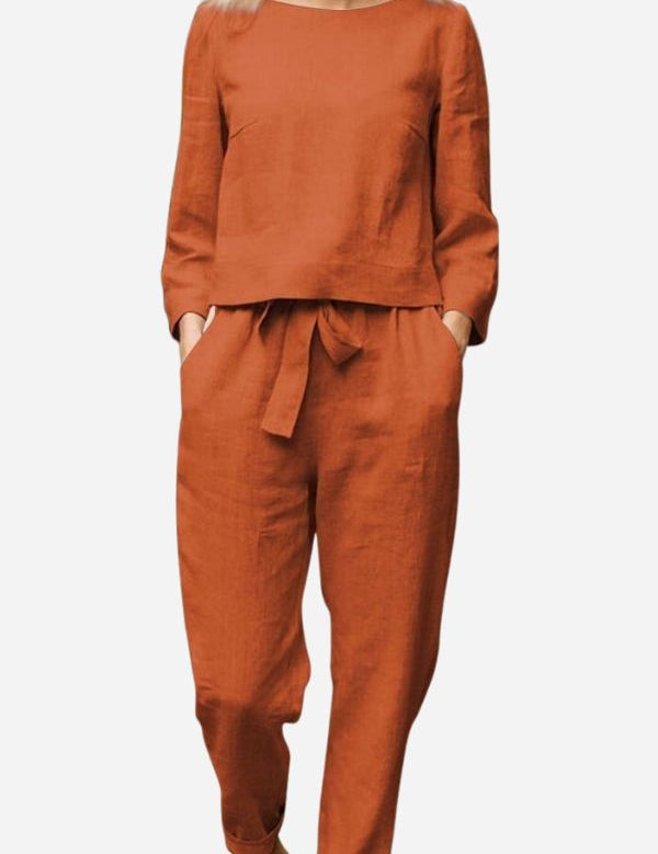 Brooke Patterson | Linen Two-Piece Lounge Set For Women