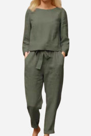 Brooke Patterson | Linen Two-Piece Lounge Set For Women