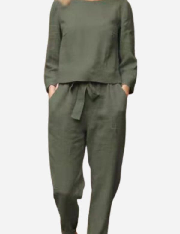 Brooke Patterson | Linen Two-Piece Lounge Set For Women