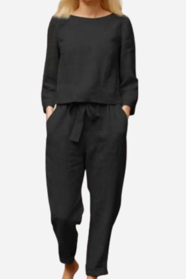 Brooke Patterson | Linen Two-Piece Lounge Set For Women