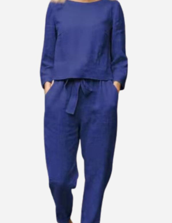 Brooke Patterson | Linen Two-Piece Lounge Set For Women