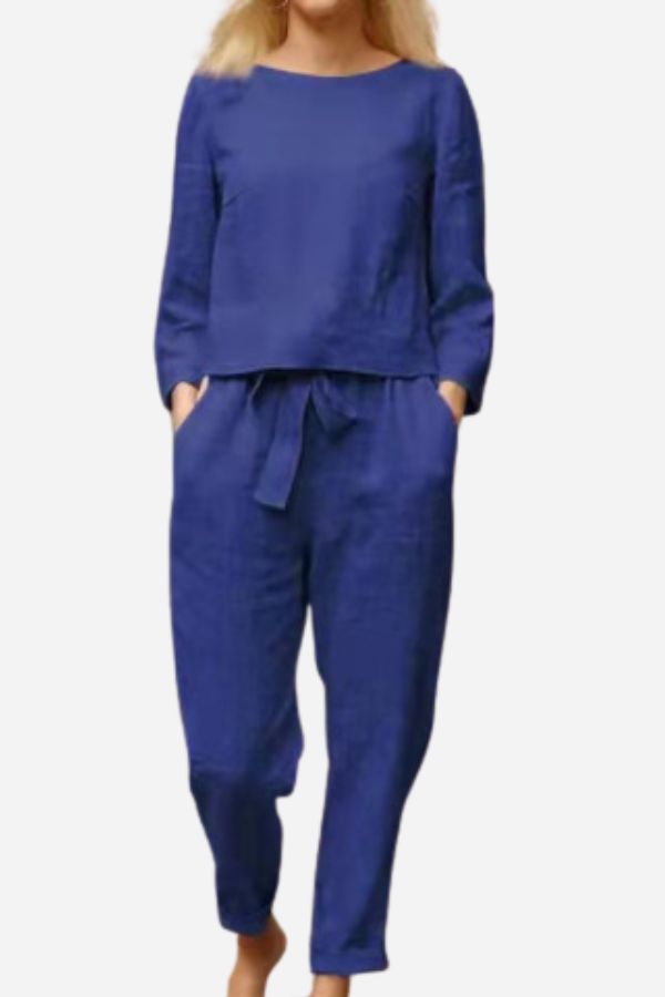 Brooke Patterson | Linen Two-Piece Lounge Set For Women