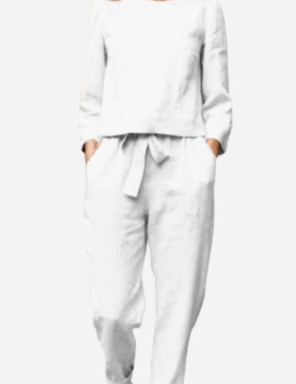 Brooke Patterson | Linen Two-Piece Lounge Set For Women