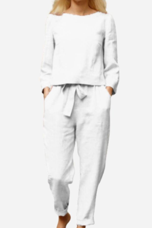 Brooke Patterson | Linen Two-Piece Lounge Set For Women