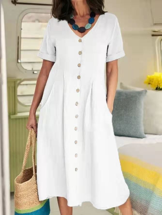 Olivia Cooper | Button-Front Summer Dress For Women