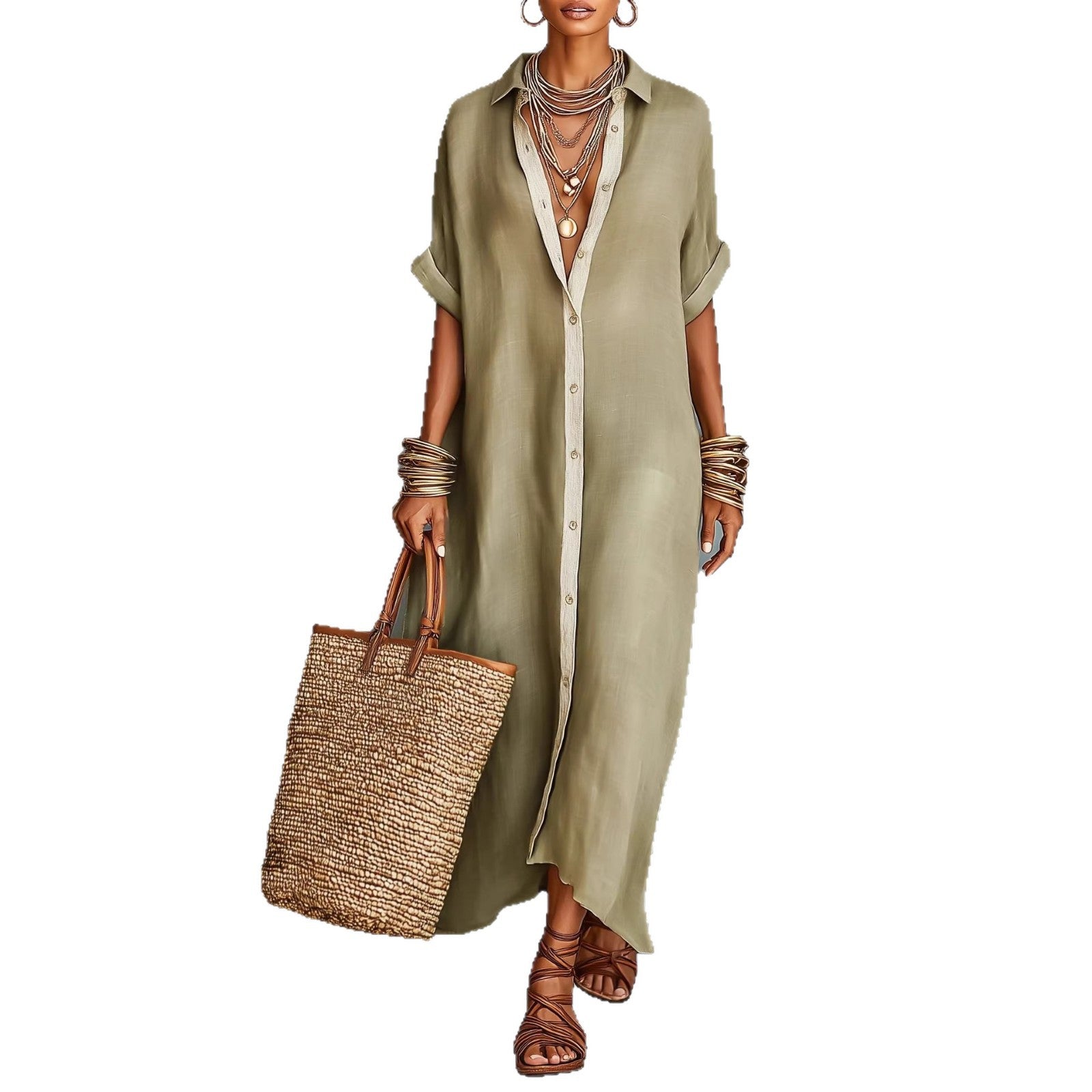 Elise Turner | Relaxed Lapel Maxi Dress For Women